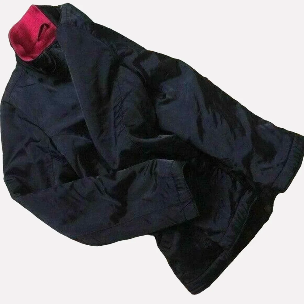 GapKids Dark Blue Soft Nylon Blend Kids Girls Jacket Lined Zipper Snaps Size XL